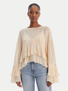 BOSS BOSS Blusa Bleja 50554050 Beige Relaxed Fit