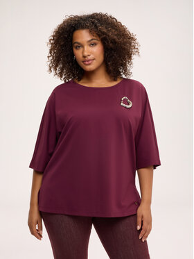 Fiorella Rubino Fiorella Rubino Bluza G817L009327N036 Bordowy Boxy Fit