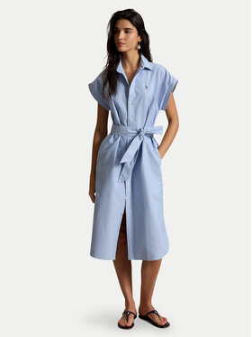 Polo Ralph Lauren Polo Ralph Lauren Rochie tip cămașă 211A12907001 Albastru deschis Regular Fit