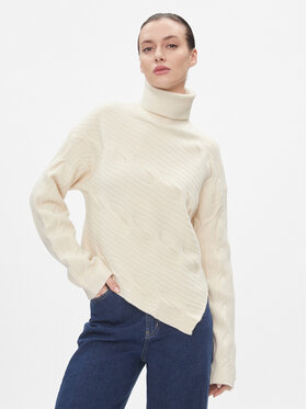 Calvin Klein Calvin Klein Pullover Asymetric Modern Cable Sweater K20K206016 Beige Regular Fit