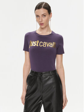 Just Cavalli Just Cavalli T-Shirt 75PAHT00 Fialová Regular Fit