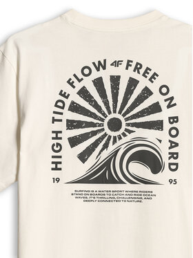 4F 4F T-shirt CATCH THE WAVE Bianco Relaxed Fit