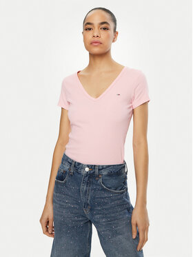 Tommy Jeans Tommy Jeans T-shirt Essential DW0DW17385 Ružičasta Slim Fit