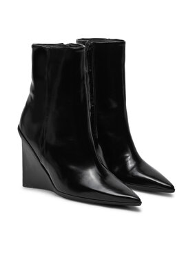 Calvin Klein Škornji Wedge Ankle Boot 90 HW0HW02256 Črna