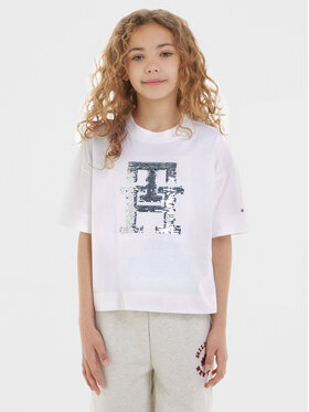 Tommy Hilfiger Tommy Hilfiger T-Shirt KG0KG07641 Biały Regular Fit
