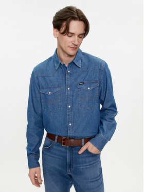 Wrangler Wrangler džínsová košeľa Western 112350488 Modrá Regular Fit