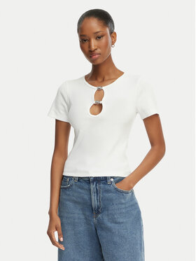 HUGO HUGO Majica Diheart 50562071 Bela Slim Fit