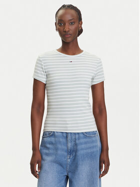 Tommy Jeans Tommy Jeans Marškinėliai Essential DW0DW17383 Žalia Slim Fit