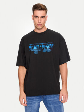 REPLAY Replay Tricou MMG340.000.23454 Negru Oversize
