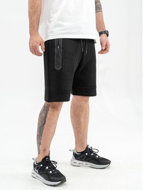 Point X Point X Szorty materiałowe Krótkie Spodenki Dresowe Męskie Czarne Point X Tech X fLeece M Czarny Regular Fit