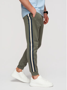 Ombre Ombre Spodnie dresowe P1519 Zielony Regular Fit