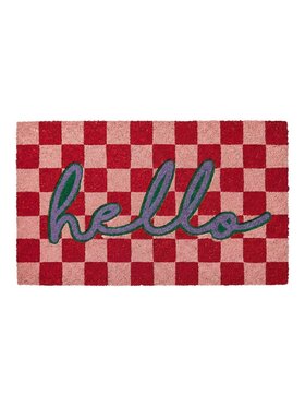 MIAhome MIAhome Wycieraczka wejściowa kokos Hello 75x45 cm Czerwony