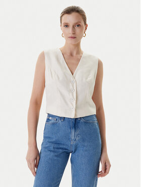 Guess Guess Kamizelka W5YH51 WH5N2 Écru Regular Fit