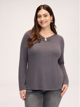 Fiorella Rubino Fiorella Rubino T-Shirt G02BL009653N023 Szary Regular Fit