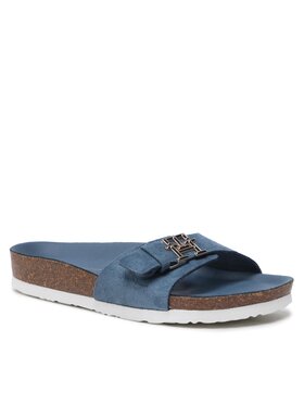 Tommy Hilfiger Tommy Hilfiger Pantoletten Th Mule Sandal Suede FW0FW07071 Blau