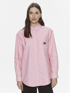 Tommy Jeans Tommy Jeans Košeľa Badge Boyfriend DW0DW17351 Ružová Relaxed Fit