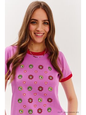 NAOKO NAOKO T-Shirt Candy Powerpuff Růžová Regular Fit