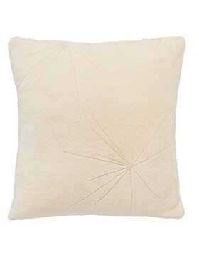MIAhome MIAhome Poduszka futrzana kremowa ze złotym dekorem 40x40 cm Beżowy
