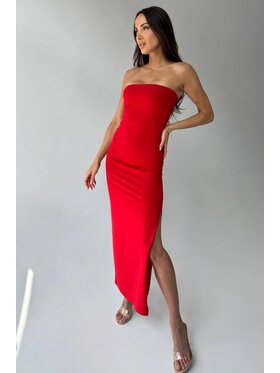 Chiara Wear Chiara Wear Sukienka letnia Sukienka maxi ROSE Czerwony Slim Fit