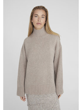 Style Republic Style Republic Golf Sweter o kroju oversize typu boxy, z mieszanki kaszmiru i wełny Brązowy jasny Boxy Fit