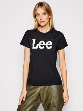 Lee Lee Póló Logo Tee L42UER01 112109467 Fekete Regular Fit