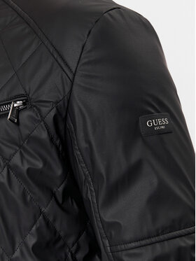 Guess Jakna Od Imitacije Kože Quilted M4RL01 WFHD0 Crna Regular Fit