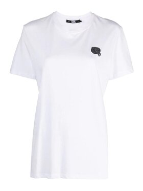 KARL LAGERFELD KARL LAGERFELD T-Shirt 240w1722_100 Biały Regular Fit