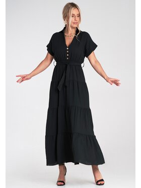 FIGL FIGL Letné šaty M1195 Čierna A-Line Fit