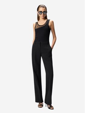 PINKO PINKO Top CUPBOARD CANOTTA COSTINA + PIZ Czarny Regular Fit