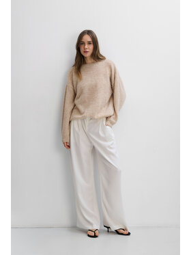 Fobya Fobya Sweter F2113 Beżowy Basic Fit