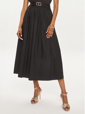 TWINSET TWINSET Trapézová sukně 241TT2023 Černá Loose Fit