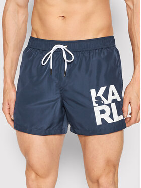 KARL LAGERFELD KARL LAGERFELD Szorty kąpielowe Carry Over KL22MBS08 Granatowy Regular Fit
