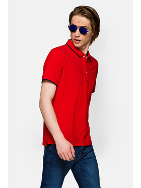 Lancerto Lancerto Polo Dominic Czerwony Regular Fit