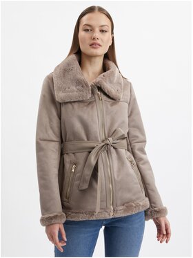 Orsay Orsay Kurtka zimowa 845021662000__38 Brązowy Regular Fit