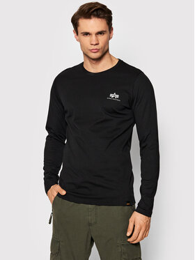 Alpha Industries Alpha Industries S dlhými rukávmi Back Print Heavy 116571 Čierna Regular Fit