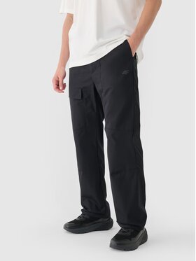 4F 4F Bavlnené nohavice 4FRSS24TTROM1327-20S Čierna Regular Fit