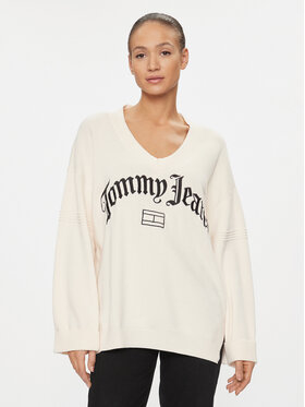 Tommy Jeans Tommy Jeans Pulover Grunge DW0DW16530 Écru Oversize