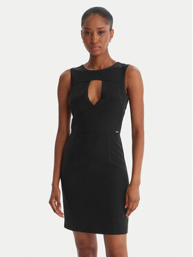 Guess Guess Kokteiļkleita W1GK0S WB4H2 Melns Slim Fit