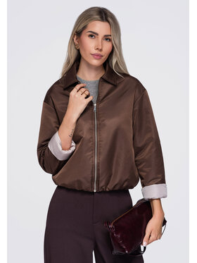 Ombre Ombre Kurtka przejściowa OW-JT-E0003 Brązowy Relaxed Fit