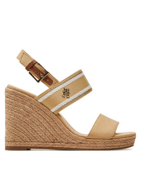 Tommy Hilfiger Tommy Hilfiger Espadrillas Webbing High Wedge Sandal FW0FW08045 Beige