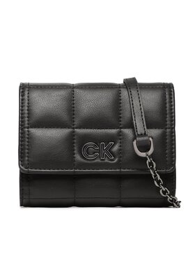 Calvin Klein Calvin Klein Дамска чанта Re-Lock Quilt Trifold Md W/Strap K60K610476 Черен