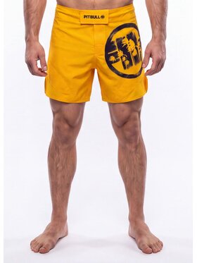 PITBULL PITBULL Szorty sportowe LOGO PALMS Żółty Regular Fit