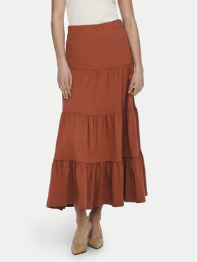 ONLY ONLY Spódnica trapezowa May 15226994 Brązowy Regular Fit