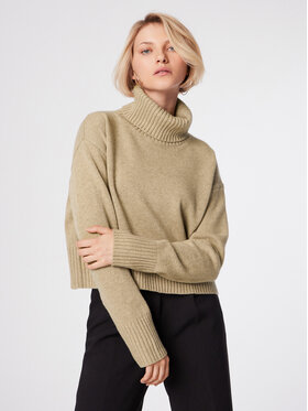 Simple Simple Rollkragenpullover SWD513-02 Beige Relaxed Fit