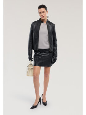 Trussardi Trussardi Kurtka skórzana R358A000770N033 Czarny Regular Fit