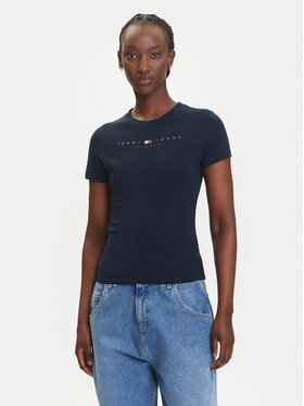 Tommy Jeans Tommy Jeans T-shirt Linear DW0DW21422 Tamnoplava Slim Fit