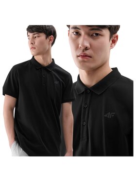4F 4F Polo 4FWMM00TPTSM367-20S Czarny Regular Fit