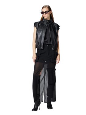 PINKO PINKO Spódnica maxi Gonna in georgette 104789A21F Czarny Regular Fit