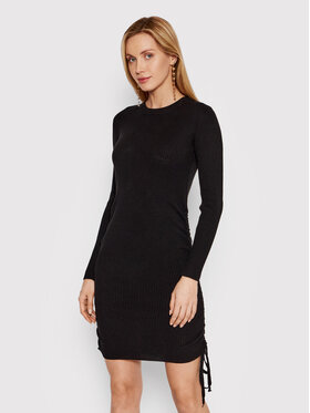 DeeZee DeeZee Плетена рокля Isabella 14883 Черен Slim Fit