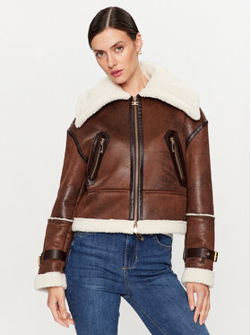 Elisabetta Franchi Elisabetta Franchi Ovčje usnje CP-47A-36E2-V800 Rjava Regular Fit
